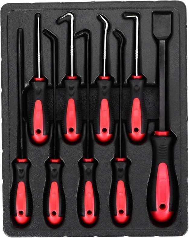 9-teiliges Präzisionshaken-Set aus Edelstahl für die Autoreparatur, inklusive O-Ring-Haken und Dichtungsauszieher