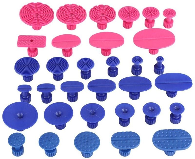 Qiilu 33-teiliges Set lackfreier Ausbeulhilfen zur Ausbeultechnik und Reparatur von Dellen.