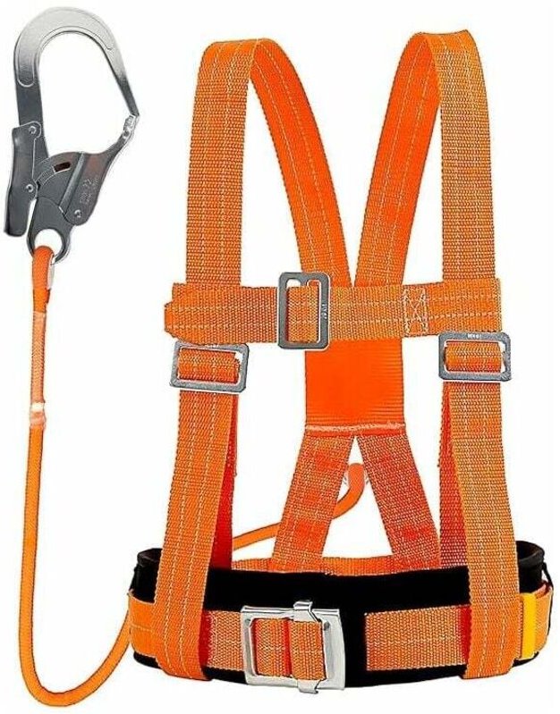 Sicherheitsgurt mit Verbindungsmittel, Auffanggurt, Klettergurt, mit verstärkter Bauchstütze, 100 kg Tragfähigkeit, für ...
