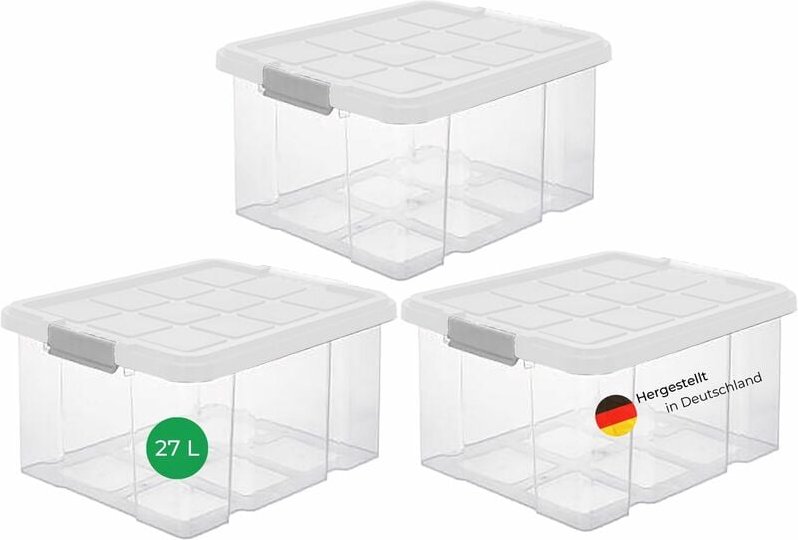 3x Novaliv Aufbewahrungsbox 3x Aufbewahrungsbox, 3x Deckel
