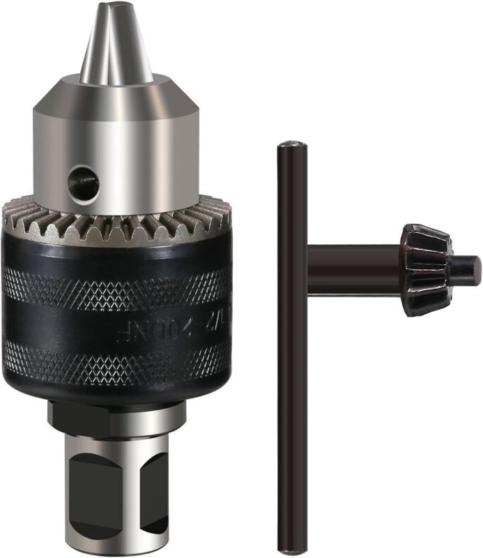 Zahnkranzbohrfutter 1,5-13mm, 1/2-20UNF, Bohrfutter mit Bohrfutterschlüssel, Bohrfutter Adapter mit 19mm Weldon Schaft, ...