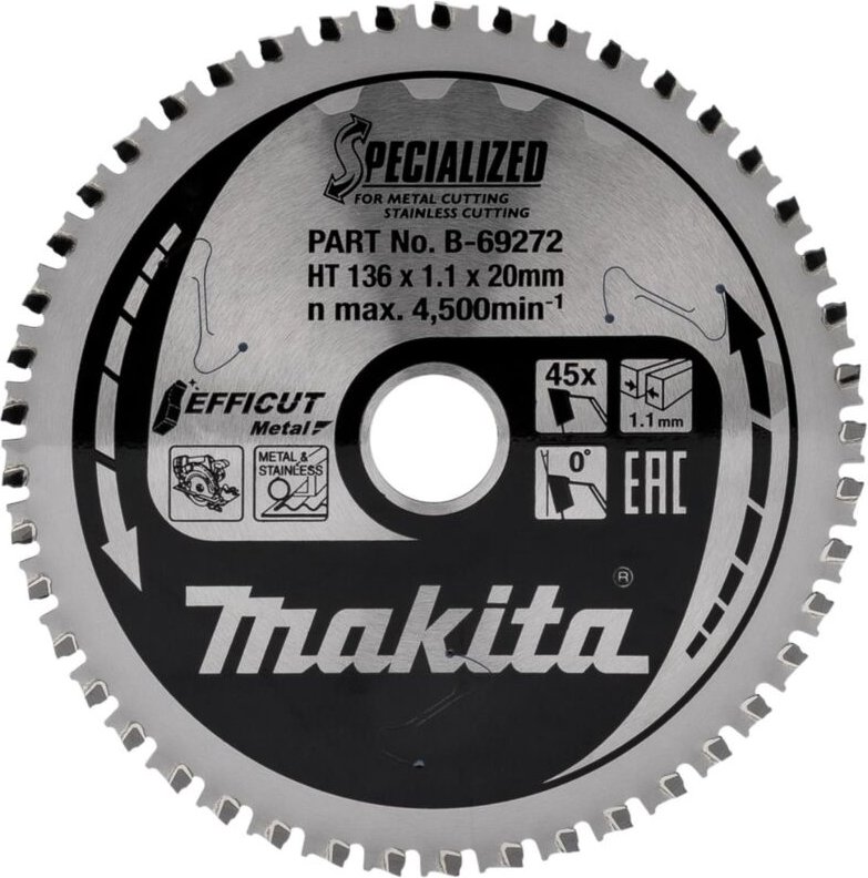 Efficut Sägeblätter für Metall 136 x 20 mm • 45 Zähne - Makita