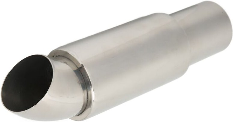 Aramox Autoauspuff-Endrohr, universelles Edelstahl-Autoauspuff-Endrohr 51mmx63mm runder Einlass Ersatz, Silber.