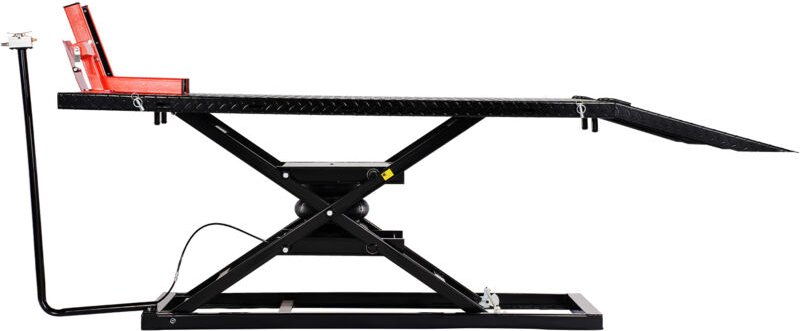 Mophorn Motorradheber höhenverstellbar mit abnehmbarer Werkbank, pneumatische Fahrzeugreparaturplattform (Belastbarkeit ...