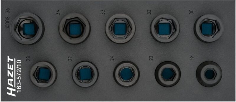 Schlag-, Maschinenschrauber Steckschlüsseleinsatz Satz, Vierkant hohl 20 mm (3/4), Außen-Sechskant Profil, Anzahl Werkze...