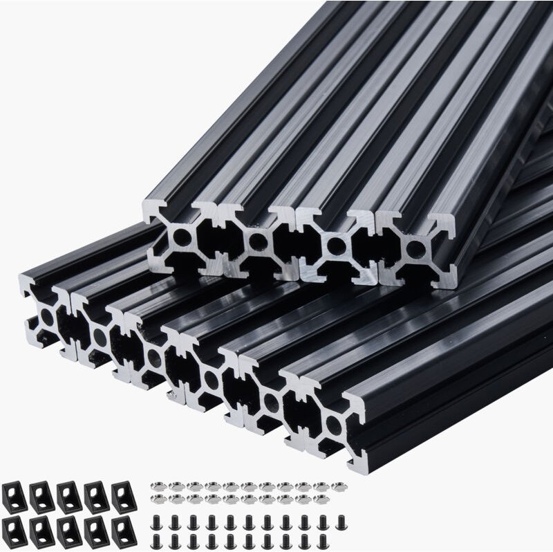 Mophorn 10er Set Aluminiumprofile 2000 mm T-Nut 2020, eloxierte Linearschienen nach europäischem Standard, geeignet für ...