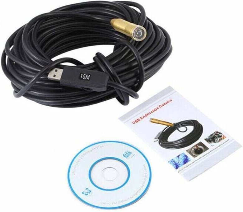 15 m USB-Industrieendoskop, 14,5 mm wasserdichtes Kupferlinsenendoskop
