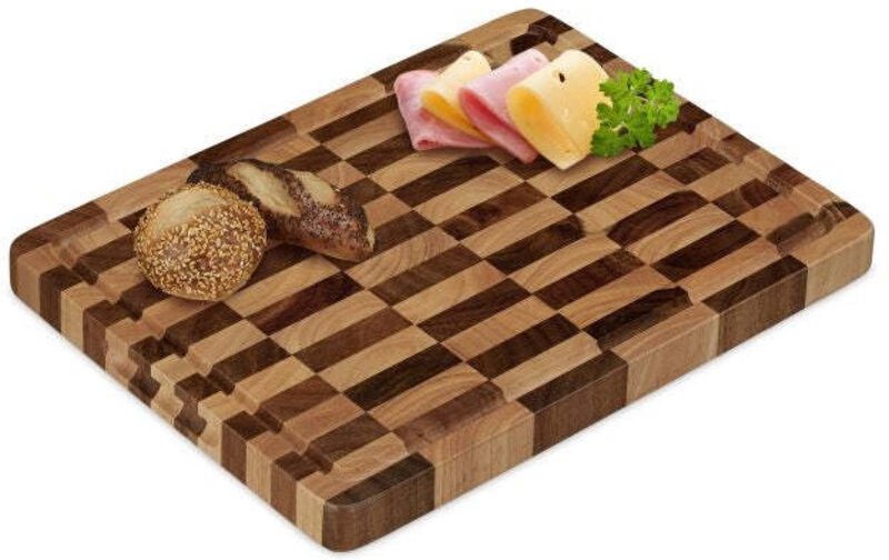 Solid cutting board made from wood