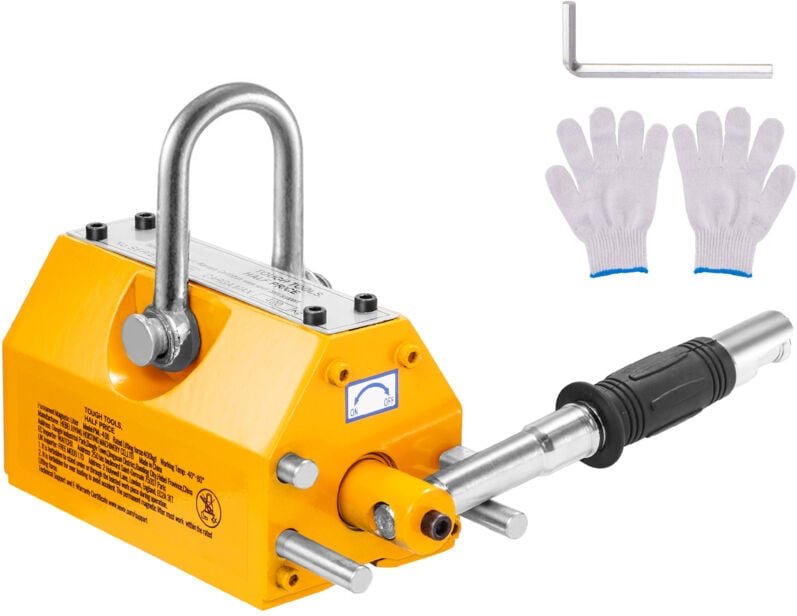 220 lbs Magnetheber, 2,5-facher Sicherheitsfaktor, Neodym und Stahl, Hochleistungs-Permanenthebemagnet für Hebezeuge und...