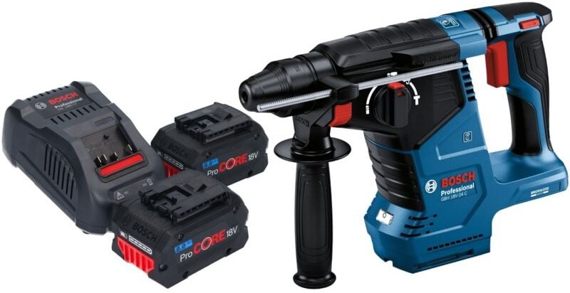 Bosch GBH 18V-24 C Professional Akku Bohrhammer 18 V 2,4 J Brushless SDS plus + 2x ProCORE Akku 8,0 Ah + Ladegerät