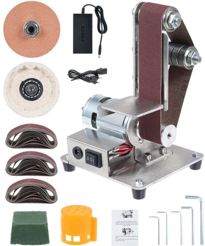 Vtizikl Ponceuse à bande 9000r/min ponceuse électrique 7 contrôle de vitesse électrique réglable kit de meuleuse de band...