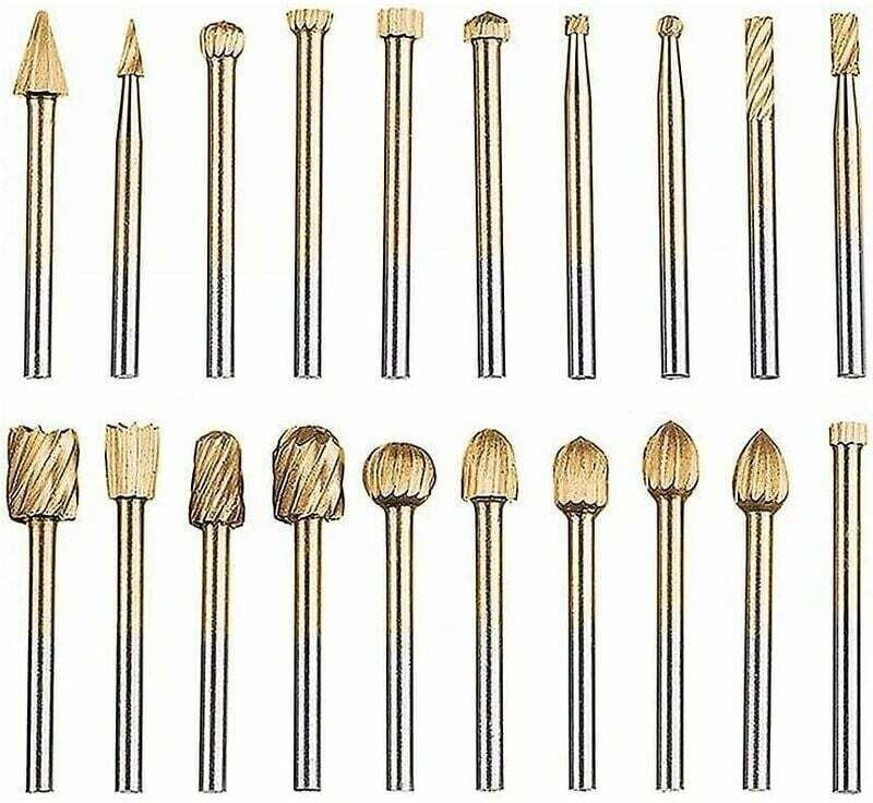 Thumbnail - Rotationsfräser-Set mit 1/8 (3 mm) Schaft, HSS-Wolframkarbidkopf, Rotationsfräser-Set, leistungsstarke Rotationswerkzeug...