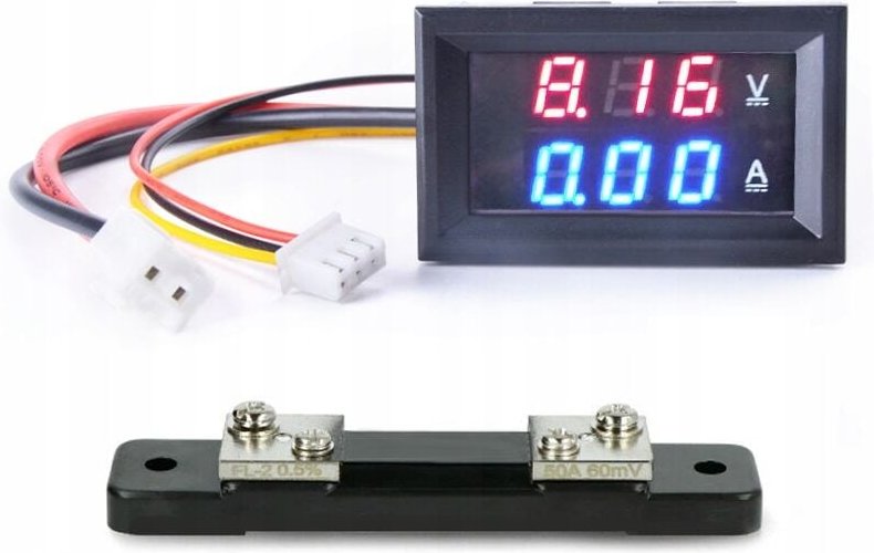 VOLTMETER AMPEREMETER DC 50A 100V Gleichstrom 60mV