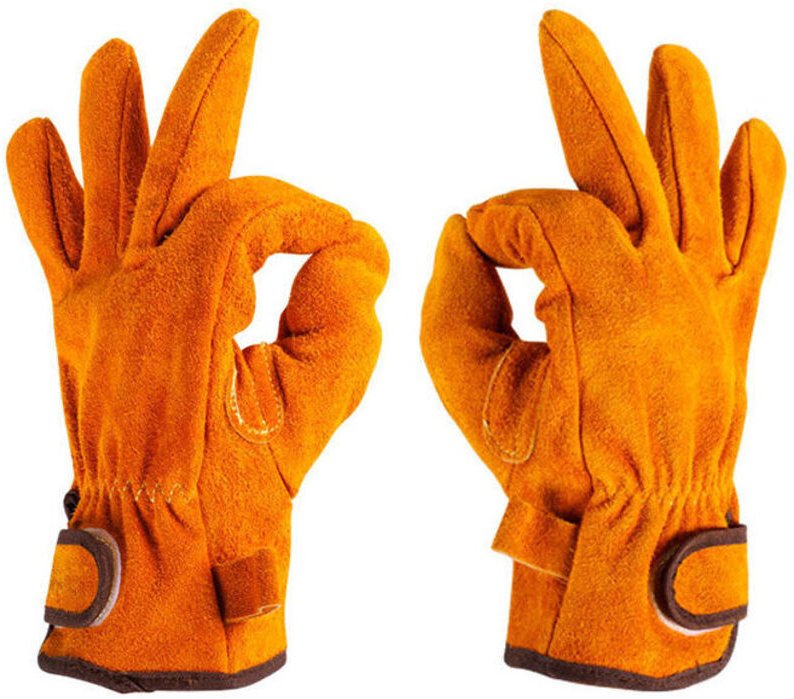 Schutzausrüstung für den Katastrophenschutz: Schutzhandschuhe aus Rindsleder für Grillabende und Arbeiten im Freien