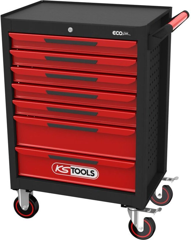ECOline schwarz/rot Werkstattwagen mit 7 Schubladen