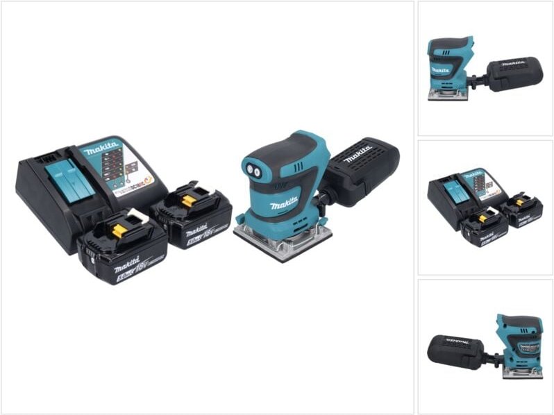 Dbo 484 rt Akku Schwingschleifer 18 v 112 x 102 mm + 2x Akku 5,0 Ah + Ladegerät - Makita