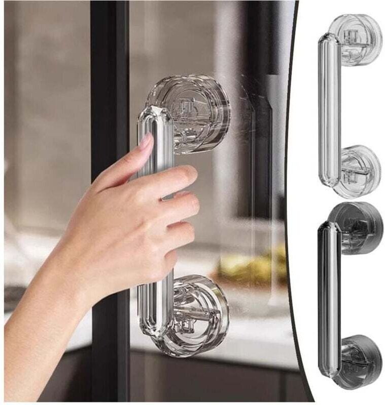 Vtizikl Maniglia Per Porta Finestre A Ventosa Diamantata Resistente Impermeabile Rimovibile -