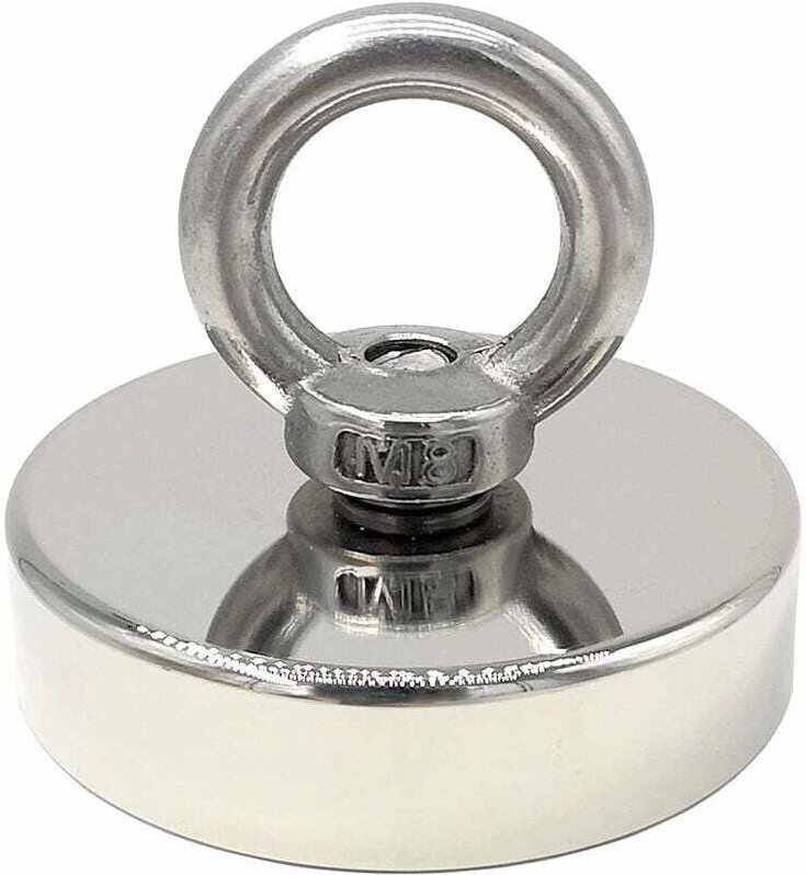 Neodym-Magnet, 140 kg Kraft, 60 mm Durchmesser, kraftvoller Hebering für Industrie und Wissenschaft, Magnetfischen