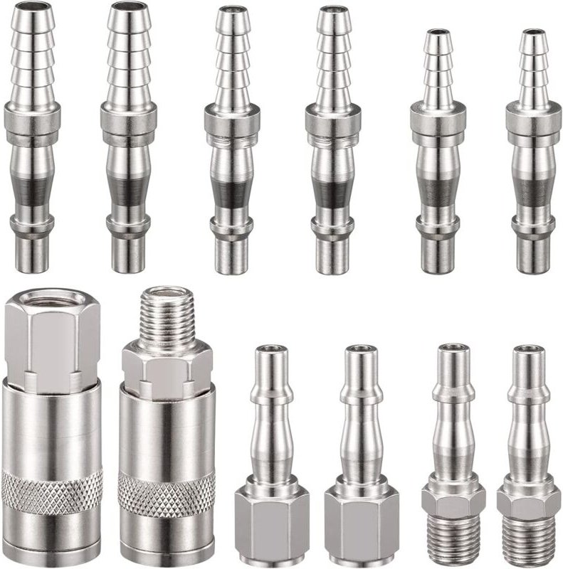 Lntyq - 12 Stück 1/4 Zoll Luftschlauchverbinder mit Außengewinde, Luftleitungsanschlüsse mit Schlauchtülle für 6, 8 und ...