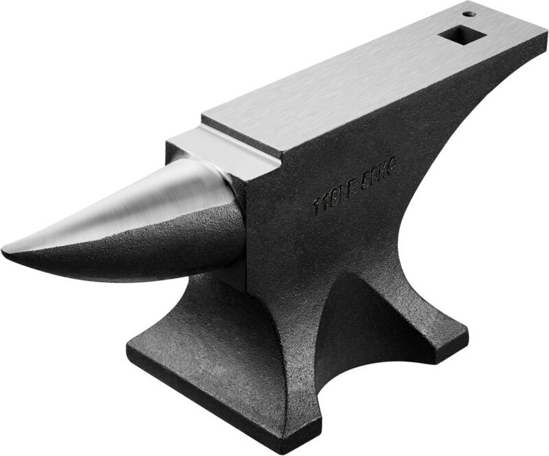 Amboss mit einem Horn, 110 Pfund Gussstahl, hohe Härte für die Metallbearbeitung, mit stabiler Basis und großer Arbeitsp...
