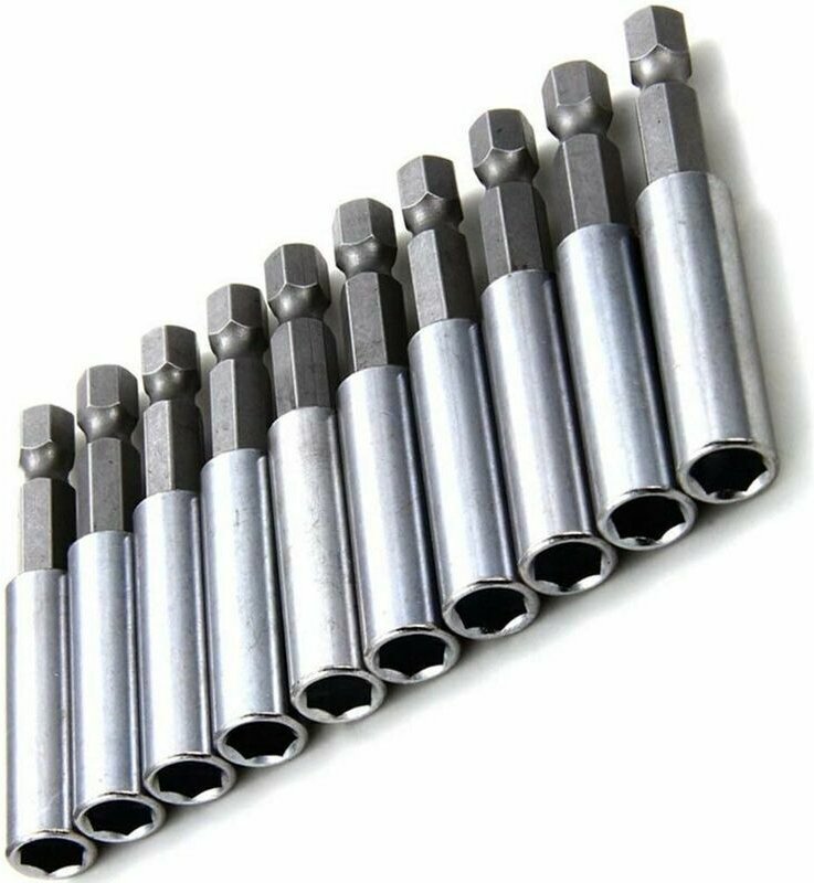 Magnetischer Bithalter, 10-teiliges Verlängerungs-Schraubendreherbit-Set, 1/4"-Sechskantschaft, Elektrowerkzeug