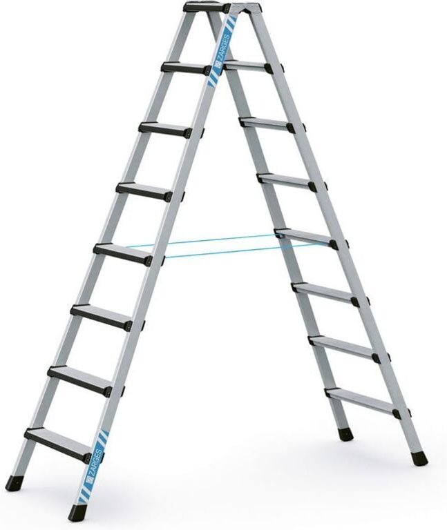 Comfortstep b Stufen-Stehleiter mit gepolsterter Stufen-Vorderkante, beidseitig begehbar 41437 Zarges Arbeitshöhe 3,50m