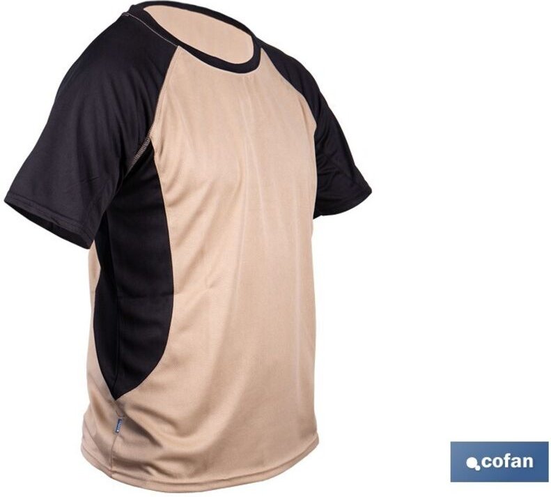 Atmungsaktives Pilote T-Shirt, beige-schwarz, 160 g/m², Größe L
