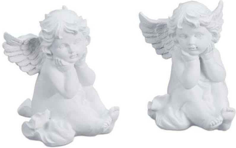 Sitzender grabenengel 2er set