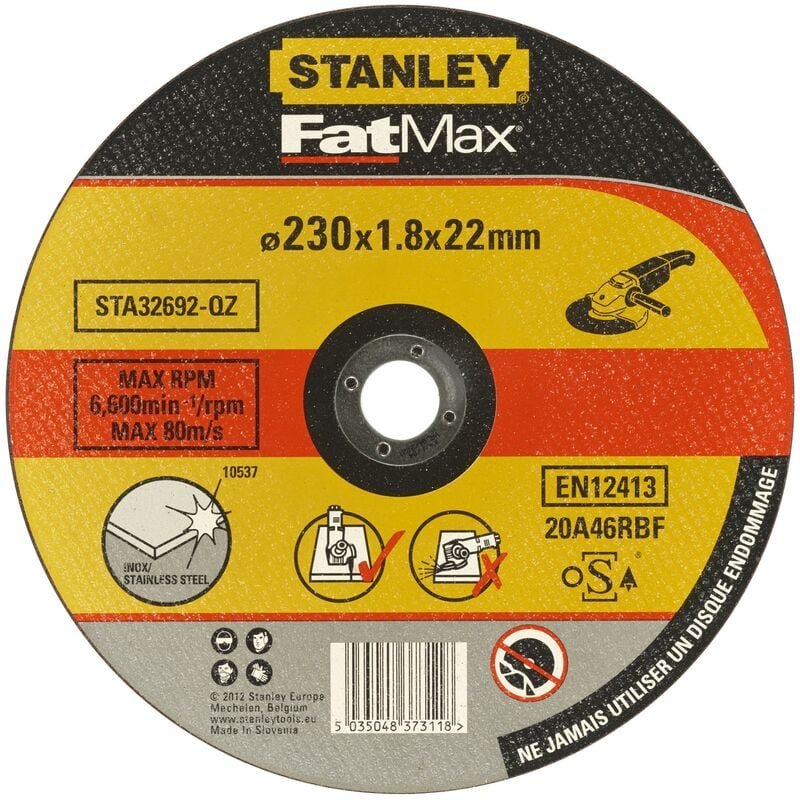 Schleifscheibe zum Trennen von Edelstahl 230x1,8 STANLEY STA32692-QZ