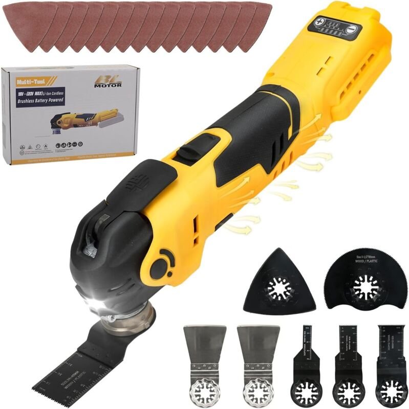 Dewalt 18-20V Akku-Multifunktionswerkzeug mit 300W bürstenlosem Motor und 5 variablen Geschwindigkeiten zum Abbeizen, Sc...