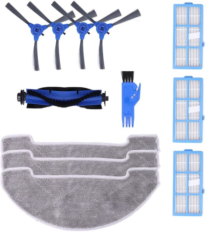 Ej.Life Zubehör-Kit für Staubsauger, Staubsauger-Ersatzteile mit Seitenbürste Lappenfilter Hauptbürste Kompatibel mit Ro...