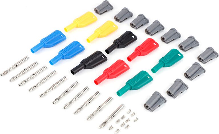 Packung mit 10 Multimeter-Anschlüssen mit verlöteter/montierter Schraubbefestigung P3005, 4 mm Bananenstecker