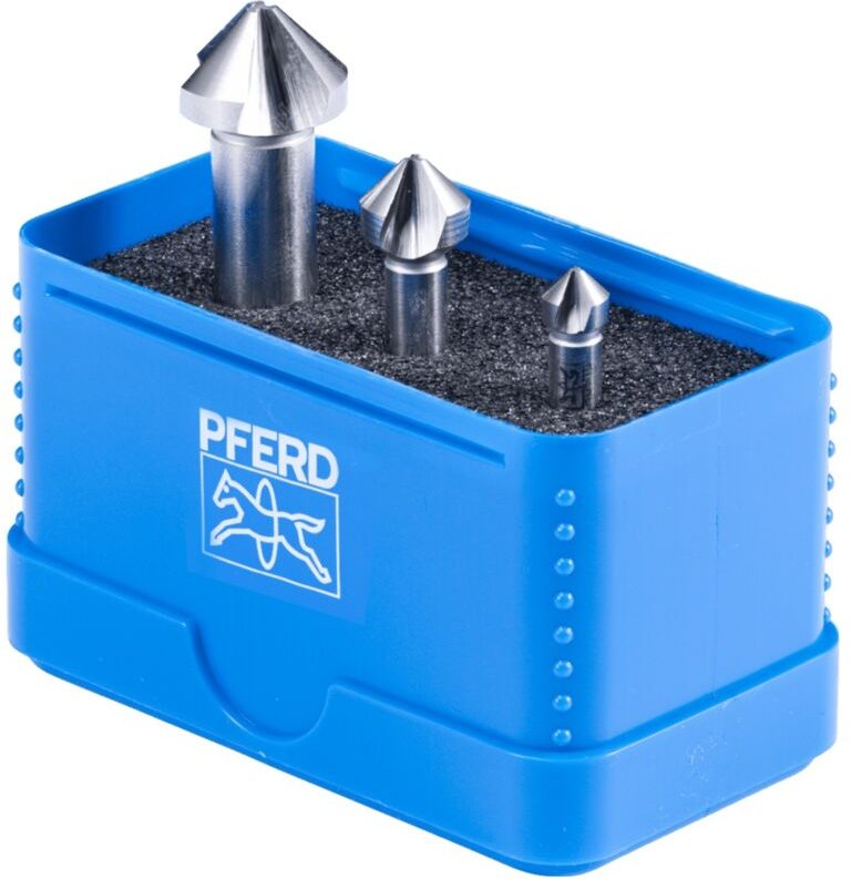 HSS-Kegelsenker-Set ugt 3-tlg. din 335 c 90° mit Ungleichteilung - Pferd