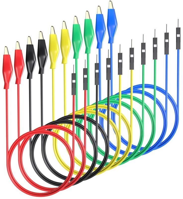 Krokodilklemmen für Steckplatinenstecker, weiche und flexible Silikon-Messleitungen für elektrische Prüfungen