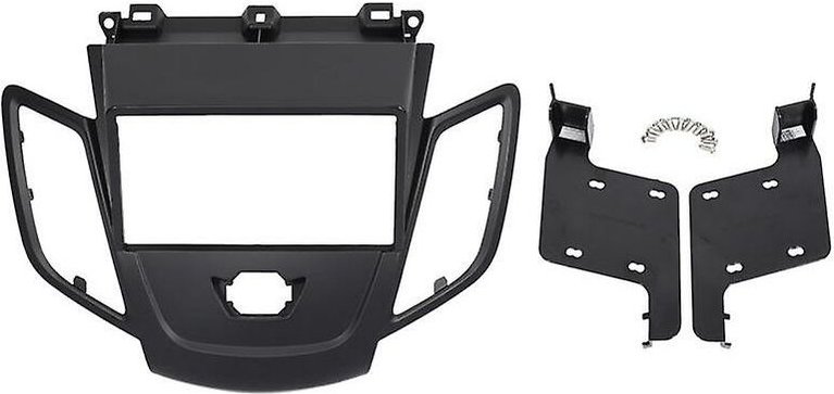 Woosien - Doppel-Din-Radioblende für Fiesta 2008–2017, Armaturenbrett-Montage-Einbau-Verkleidungsset, Frontblende, schwa...