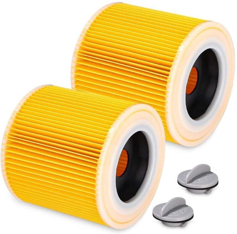Patronenfilter, 2er-Pack Staubsaugerfilter für Kärcher, passend für Kärcher WD3 Premium, WD2, WD3, WD3P, MV2, MV3 – WD3 ...