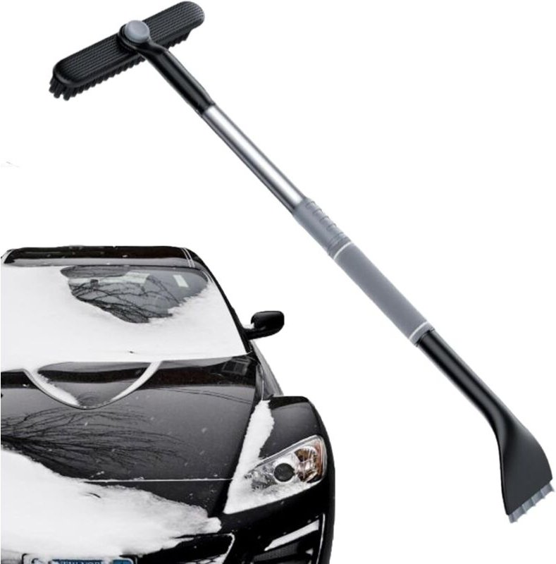 Eiskratzer Auto mit Besen,3-in-1-Multifunktions-Schneebürste, Einziehbare Eiskratzer Auto, Auto Eiskratzer mit 360° Dreh...