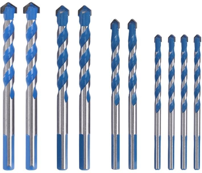 10-teiliges Wolframkarbid-Steinbohrer-Set für Metall, Stahl, Porzellan, Keramik, Fliesen, Beton, Ziegel, Kunststoff, Hol...