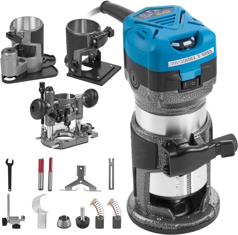 Mophorn - Holzfräse-Werkzeugsatz, 710 w, elektrischer Handtrimmer, 30.000 U/min, variable Geschwindigkeit, kompakter Lam...