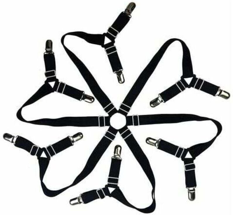 1 Spannbettlaken-Befestigungselement, Spannbettlaken-Spannvorrichtung, verstellbare 6-seitige Spannbettlaken-Befestigung...