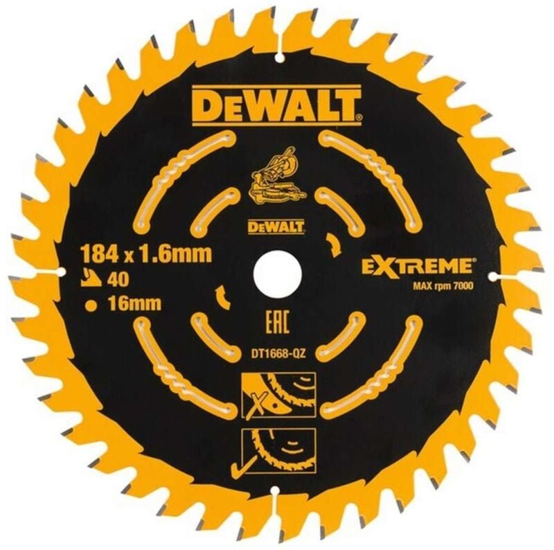 Sägeblatt für stationäre Kreissäge, 184 x 16 x 40T DeWalt DT1668-QZ