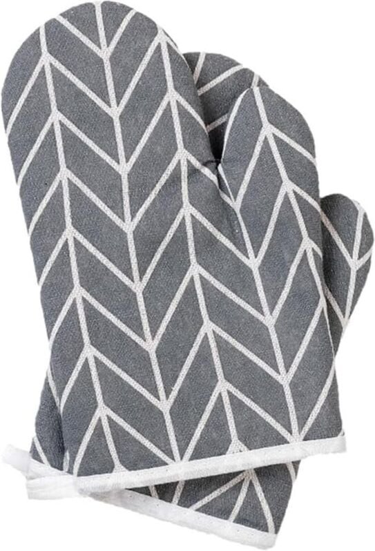Doppelte Ofenhandschuhe aus Baumwolle, hitzebeständig, für Zuhause, Kochen, Backen, Grillen