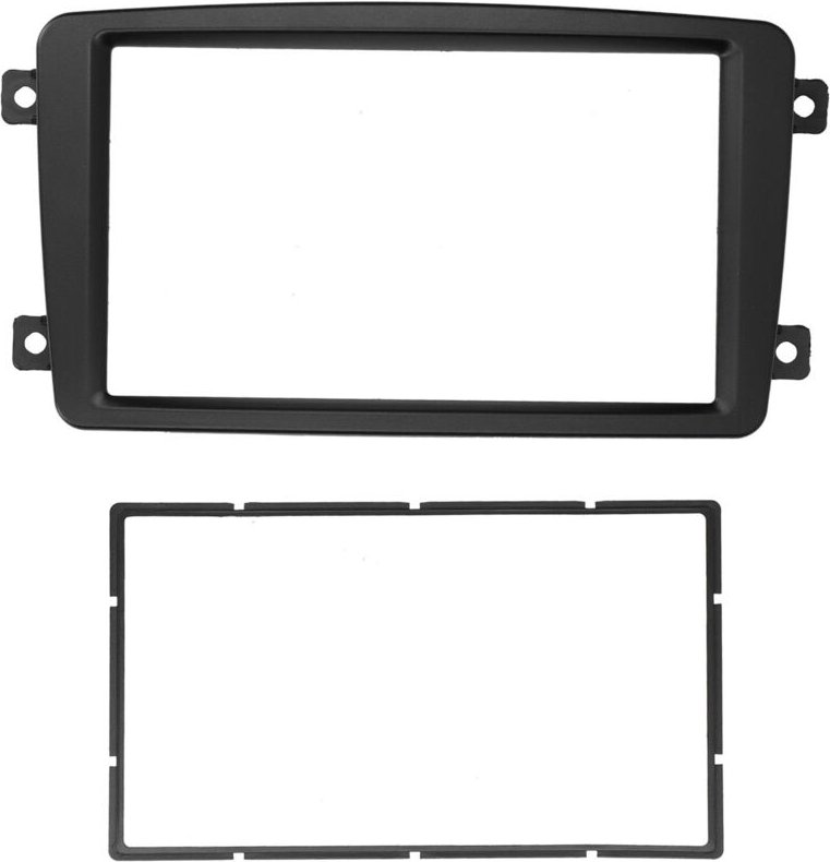 2-DIN-Autoradio-Einbaublende, Audio-DVD-Armaturenbrettrahmen passend für Mercedes Benz C-Klasse W203 02-04.