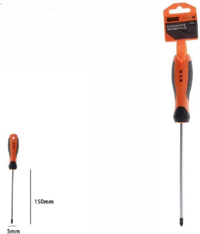 Trade Shop Traesio - Trade Shop - cacciavite magnetic punta croce 5X150 mm ergonomische impugnature 07443 -