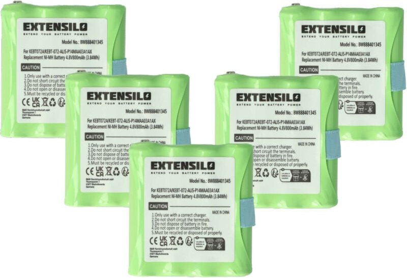 Extensilo - 5x Akku Ersatz für Motorola IXNN4002B, LIS-P14MAA03A1AX, BP-38 für Funkgerät, Walkie Talkie (800mAh, 4,8V, N...