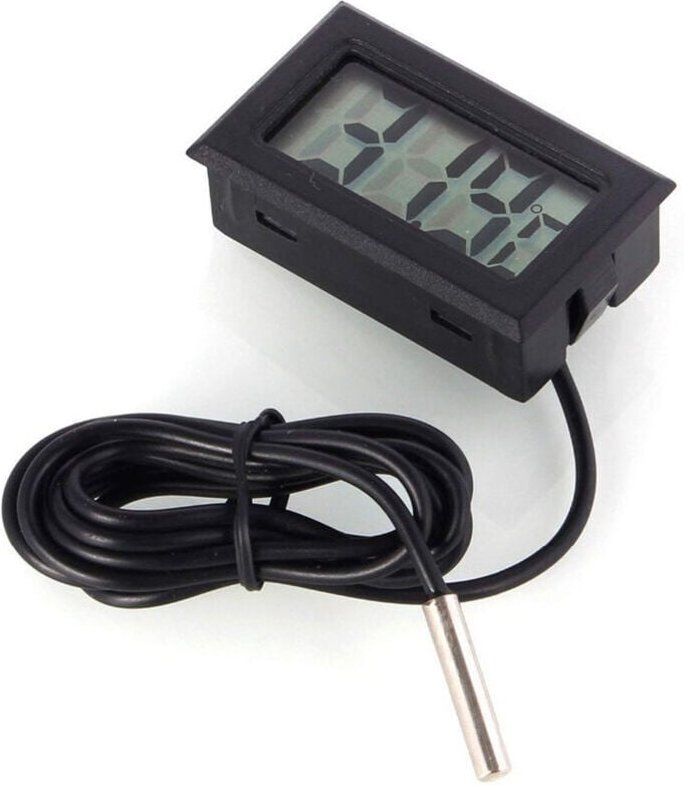 Digitales LCD-Thermometer – wasserdichter Temperaturmonitor – für Kühlschrank/Gefrierschrank, Aquarium, Fischtank – Schw...