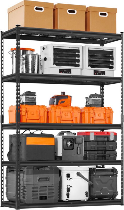 VEVOR Lagerregale, 1134 kg, 5-stufiges Schwerlastregal für die Garage, 457,2 x 1219,2 x 1828,8 mm, verstellbares Garagen...