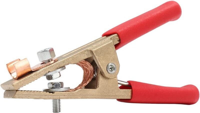 45 mm breite Erdungsklemme, 300 A Messing-Schweißerdungsklemme für Kfz-Anwendungen (rote Abdeckung)