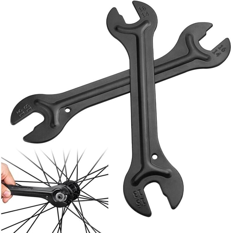 LaBlanc – 2 Stück Fahrrad-Nabenschlüssel, 13/14/15/16 mm Konusschlüssel, Fahrrad-Nabenschlüssel, Kohlenstoffstahl-Schrau...