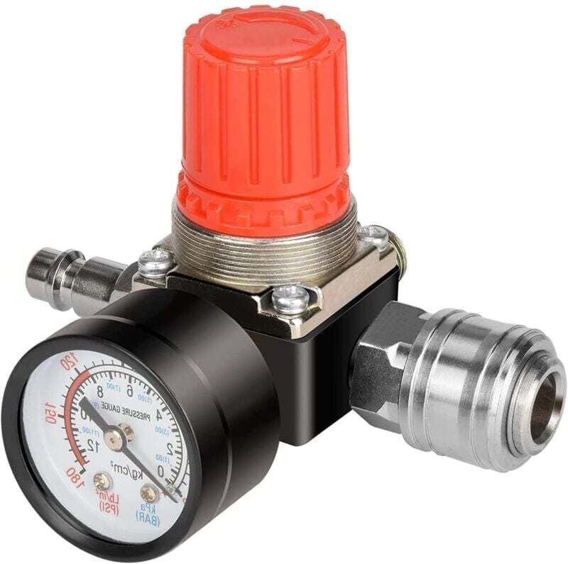 Luftdruckregler Pneumatisches Ventil 1/4, Pneumatisches Druckregelventil, Druckregelventil für Luftkompressor, 175 PSI, ...